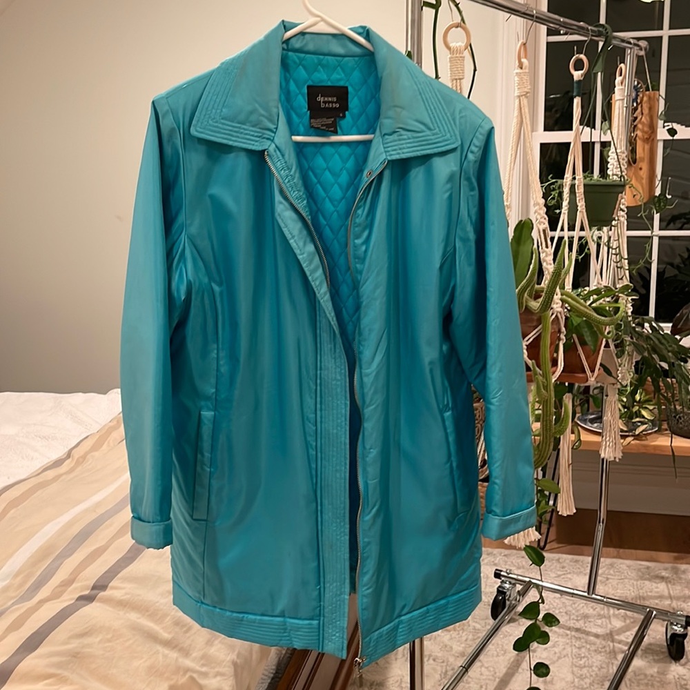 Vintage Dennis Basso Teal Silk Jacket